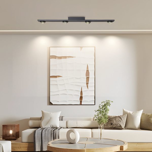 Modern Aluminum Black Long Bar Wall-Washing LED Ceiling Light - 3/4/5-Light - Image 3