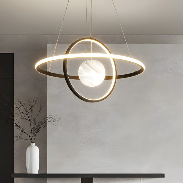 Circular Rings Planet 3 Step Dimming Simple Modern Dining Room Chandelier - Image 5