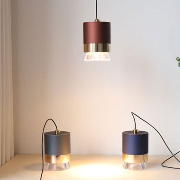 Nordic Light Luxury Cylindrical Aluminum Acrylic LED Pendant Light - Image 17