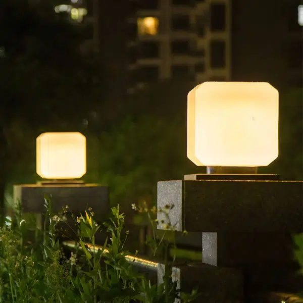 Waterproof Cube Outdoor LED Pier Mount Post Lamp for Garden - Image 3