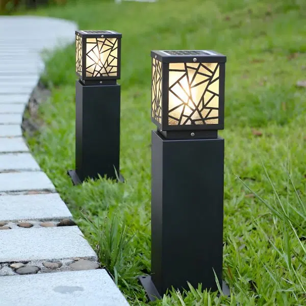 Retro LED Waterproof Black Modern Solar Path Lights Outdoor Lawn Light - Image 4