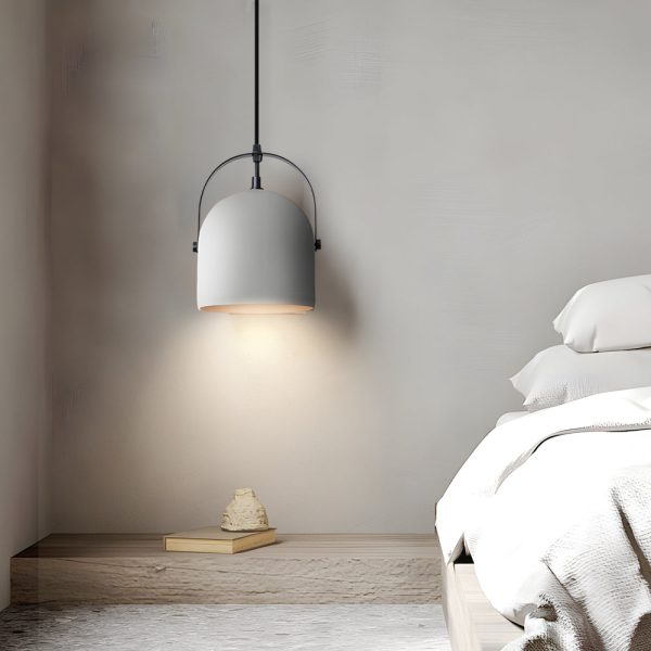 Cement Cylinder Pendant Light 1-Light Concrete Hanging Light in Gray/White/Black - Image 5