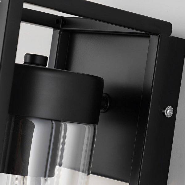 Rectangular Minimalist Iron Glass Black Retro Industrial Wall Lamp - Image 5