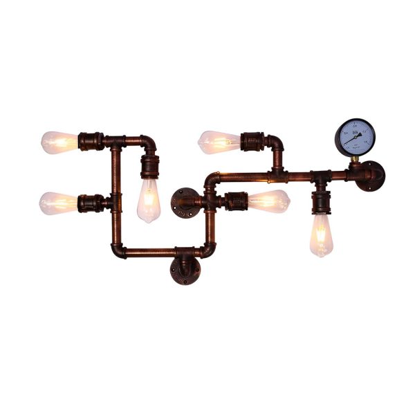 Vintage Iron Water Pipes Retro Creative Industrial Style Wall Light Fixture - Image 13