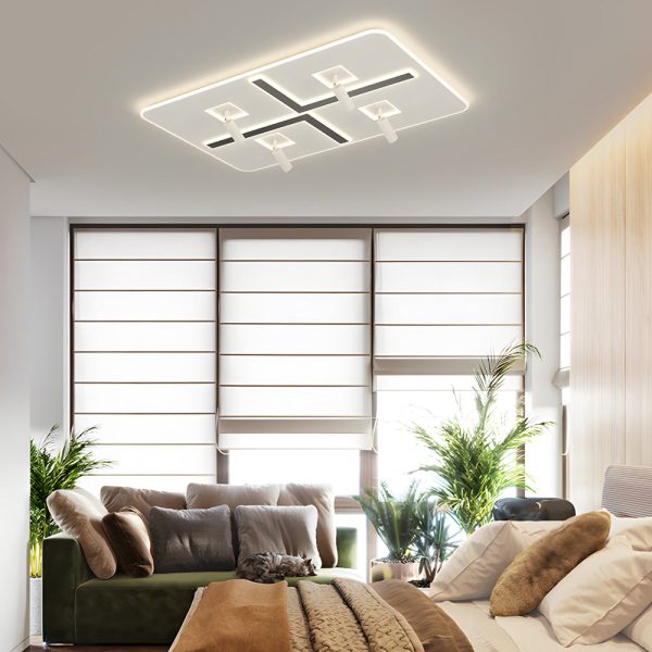 Ultra-Thin Rectangular 3 Step Dimming Modern Ceiling Lights with Spotlights - Image 4