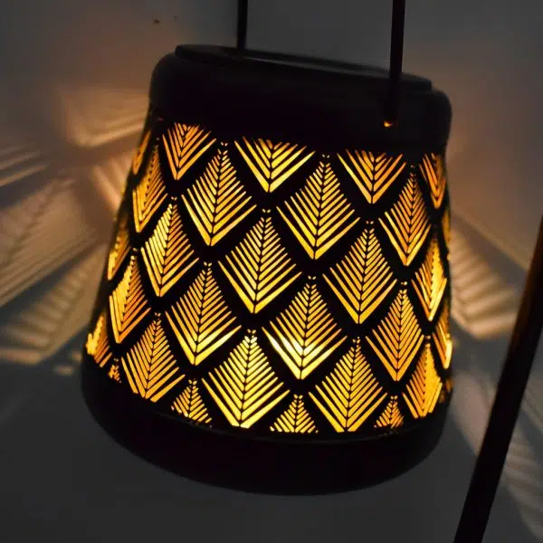 Retro Iron Mesh Solar Lanterns 2PCS LED Outdoor Hanging Lights - Image 4