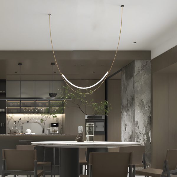 1/3 Leather Belts LED Pendant Light Modern LED Staircase Chandelier - Image 5