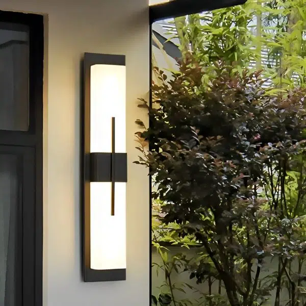 Creative Rectangular LED Waterproof Black Modern Outdoor Wall Lamp - Image 2