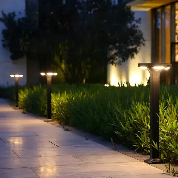 4-Light Square Waterproof LED Outdoor Path Lights - Solar & Hardwired Options - Image 4
