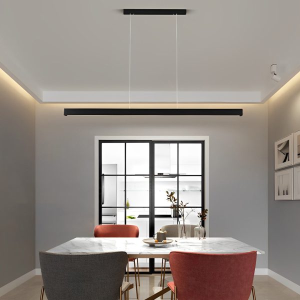 Minimalist Strip Stepless Dimming LED Black Modern Chandelier Pendant Lights - Image 3
