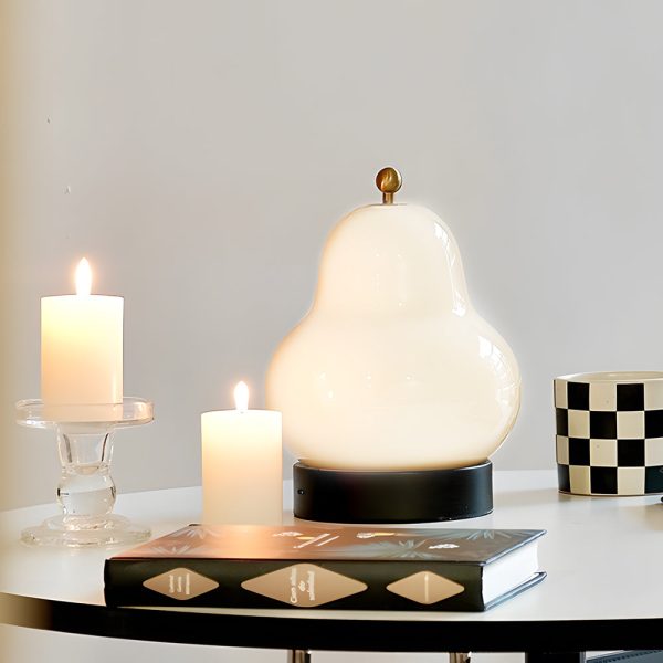 7.5 inch Glass Pear LED Table Ambient Lamp with Touch Switch - Image 3