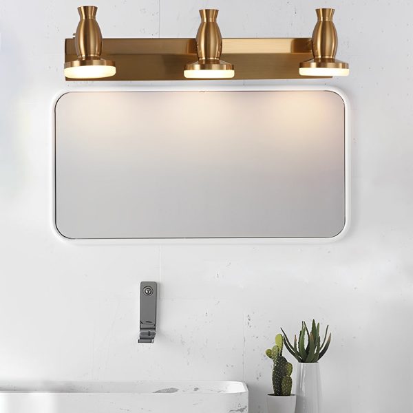 Adjustable Gold Bathroom Vanity Light with 180?? Rotatable Heads - 3/4 Light LED Fixture - Image 2