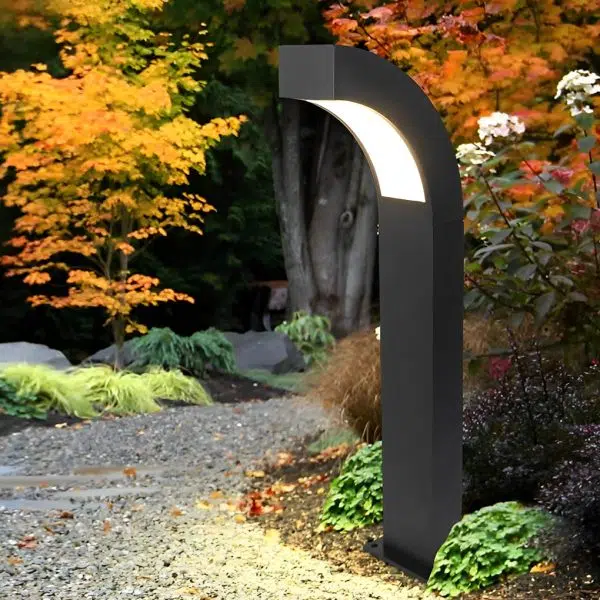 Minimalist Curved 24 inch Bollard Light Waterproof LED Landscape Lighting for Pathway