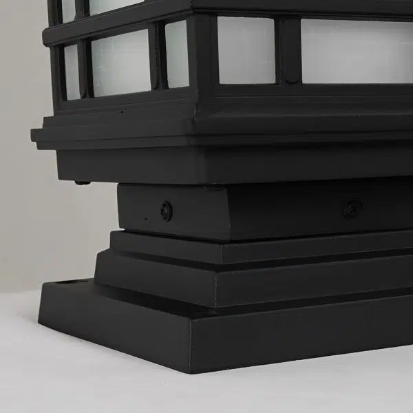 Outdoor Waterproof 3 Step Dimming Black Modern Solar Fence Post Lights - Image 4