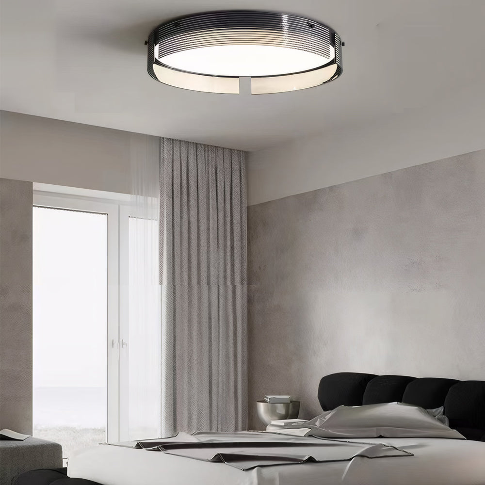 5-d3a30026-b4fd-43a4-ba60-3ba6f38f6ed6.jpg 16.5/20.5-in Round Black Stripe Glass LED Flush Mount Light - Image 4