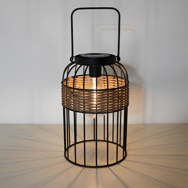 Portable Lantern Shape Rattan Waterproof Intelligent Solar Night Light - Image 5