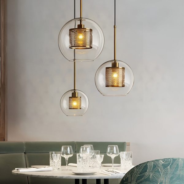 Minimalist Round Glass LED Industrial Pendant Light Kitchen Island Lighting - Image 8