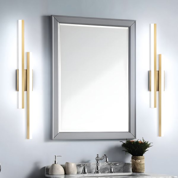 Modern 2-Light Linear LED Wall Lamp with 3-Step Dimming - Black/Gold Wall Sconce - Image 2