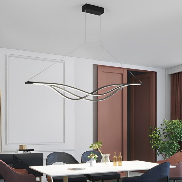 Long Waves Lines Stepless Dimming with Remote Nordic Chandelier Light - Image 6