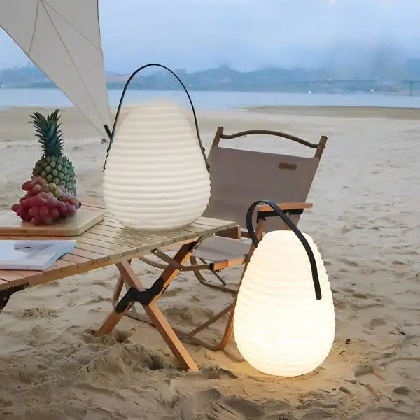 Waterproof Round LED Timing USB Rechargeable Portable Outdoor Lanterns - Image 4