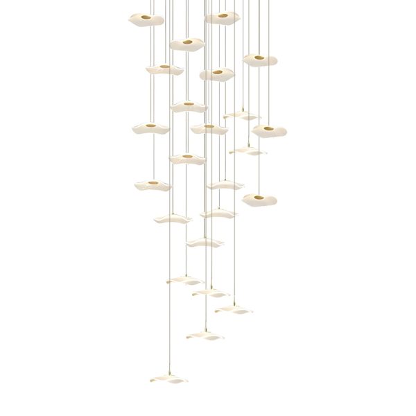Small Acrylic Lotus Leaves LED Creative Modern Staircase Chandelier - Image 11