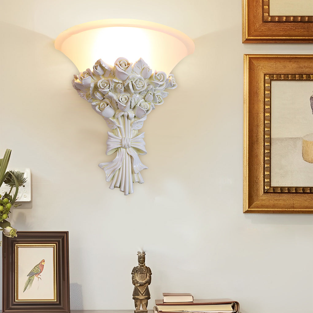 5-de70833d-ab50-474f-8969-65227c9331e2.jpg Retro Resin Roses Bouquet Glass European-Style Wall Lamp Wall Light Fixture - Image 1