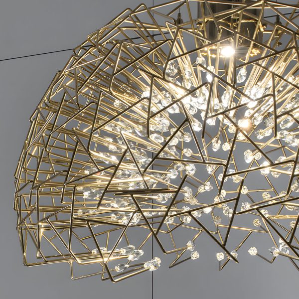 Metal Crystal Semicircular Sphere Stars Sparkle Post-Modern Chandelier - Image 4