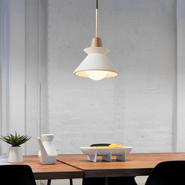 Creative Cement Wood White Nordic Chandelier Kitchen Pendant Lighting - Image 2