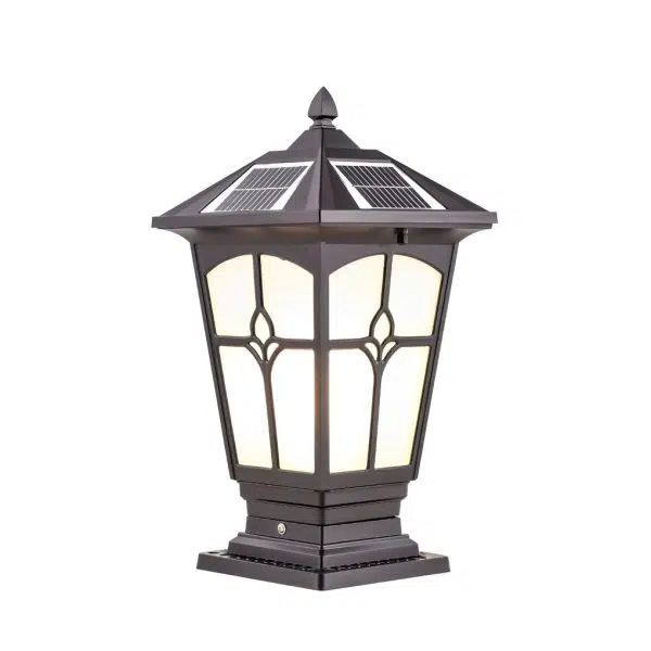 Waterproof Aluminum LED Brown Retro Solar Solar Post Cap Lights Pillar Lamp - Image 14