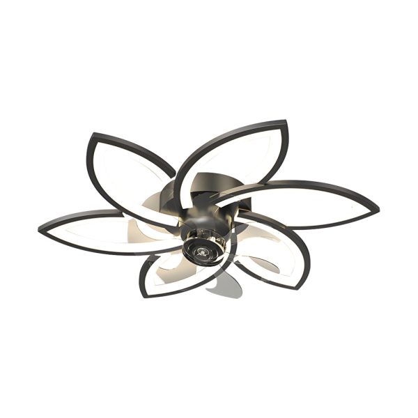Modern Flowers Three Step Dimming LED Nordic Flush Mount Ceiling Fan Lamp - Image 12