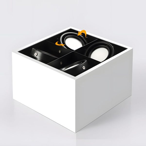 Adjustable 4-Head 7/12W LED Flush Mount Cube Ceiling Spotlights - Image 4