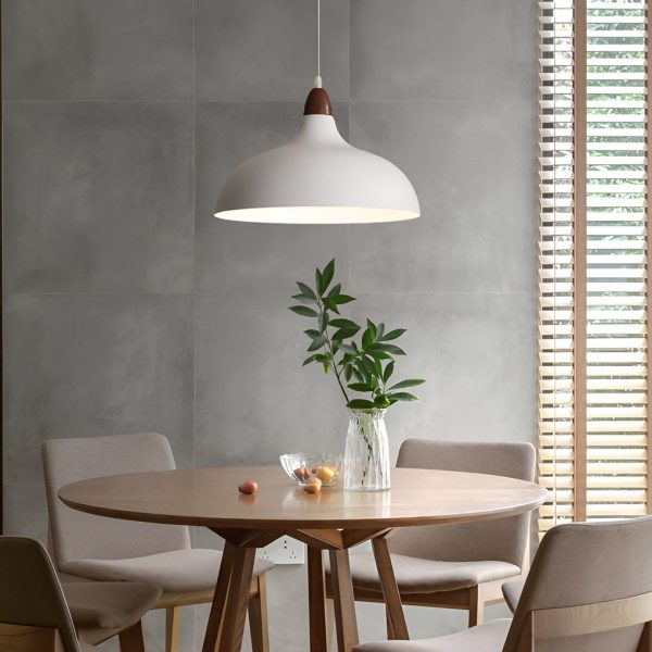Round E27 12W White Nordic Pendant Light Hanging Lamp Chandelier - Image 2