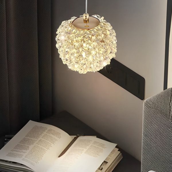 Round Luxurious Crystal Ball Three Step Dimming Modern Pendant Lights - Image 4