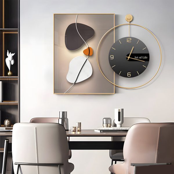 Geometric Silent Wall Clock Canvas Painting Wall Art Decor - Image 7