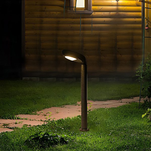 Minimalist Solar Powered Lawn Lights Sleek Aluminum Black Garden Lamp - Image 6