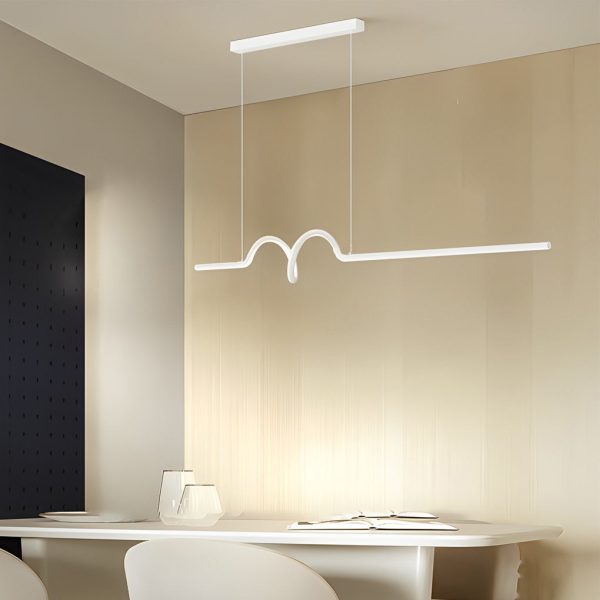Creative Minimalist Wavy Strip LED Stepless Dimming Nordic Chandelier - Image 3
