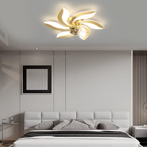 Flowers Leaves Shake Head 3 Step Dimming Modern Ceiling Fans with Light - Image 3