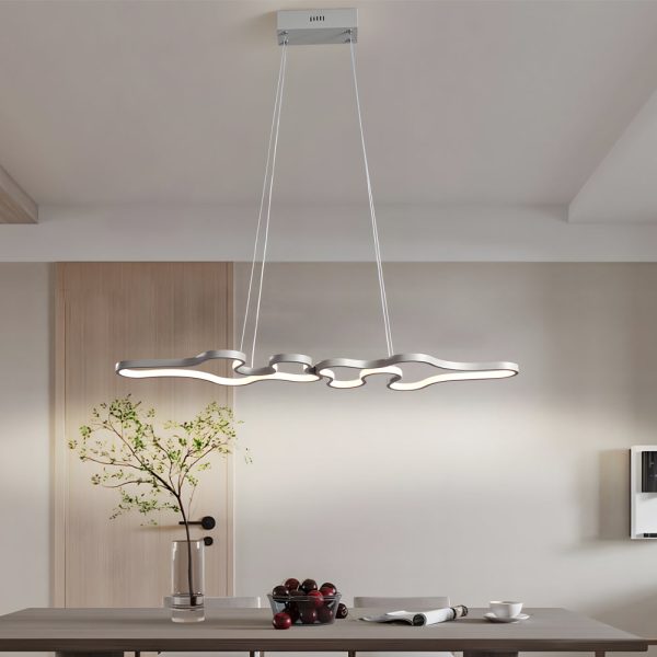Linear Island Suspended Lighting Fixture: Modern LED Pendant Light for Dining Room - Image 2