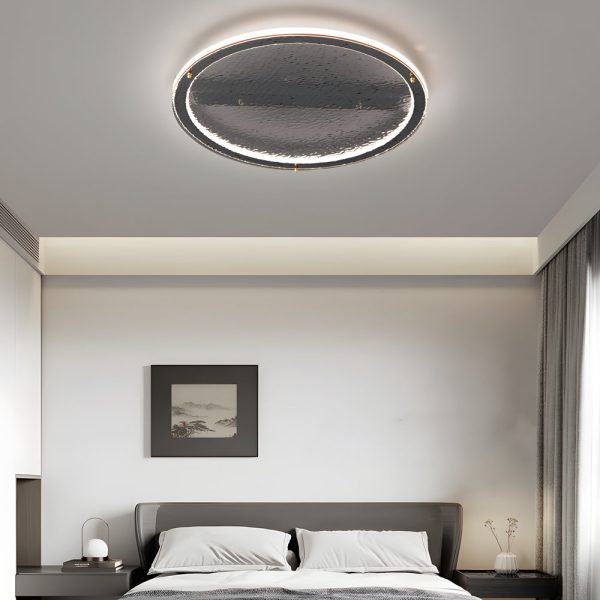 Black Glass LED Flush Mount Ceiling Light - Image 2