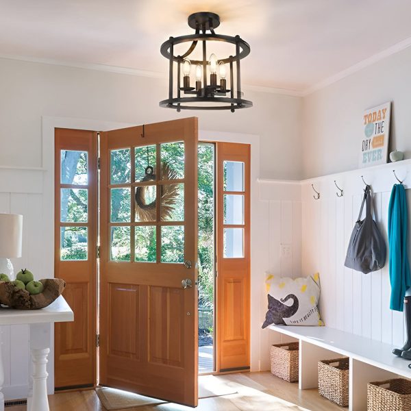 Retro Metal Lantern Design Industrial Style Ceiling Lights Pendant Light - Image 4