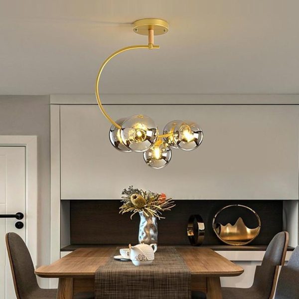 5-Light Cluster Globe Chandelier Dining Room Chandelier - Image 4