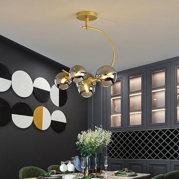 5-Light Cluster Globe Chandelier Dining Room Chandelier - Image 2