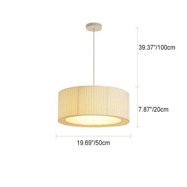 Contemporary Scandinavian Round Iron Acrylic Fabric 4/5 Light Pendant Light For Living Room - Image 7