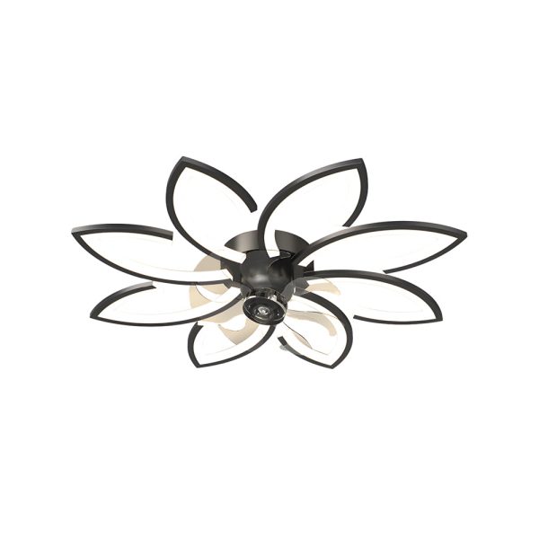 Modern Flowers Three Step Dimming LED Nordic Flush Mount Ceiling Fan Lamp - Image 13