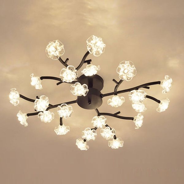 Nordic Creative Plum Blossom Tree Branch LED Semi-Flush Mount Ceiling Light - Image 14
