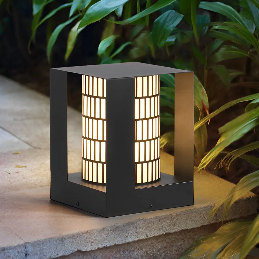 6-0683f5cb-8f95-474a-8375-b9237c07a973.jpg Square Lantern Waterproof LED Black Modern Backyard Landscaping Lights - Image 1
