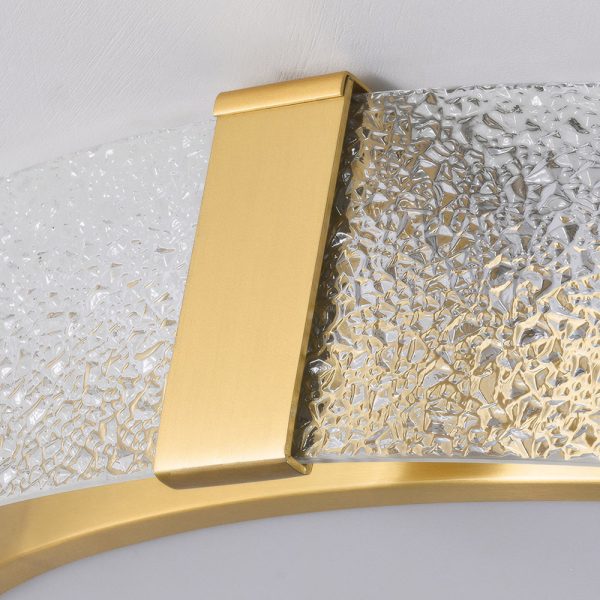 Round Copper Water Ripple Glass Flush Mount Drum Ceiling Light - Image 5