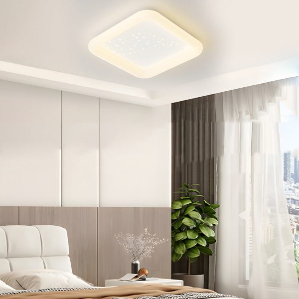 Square Round Three Step Dimming LED Milky White Modern Ceiling Light Fixture - Image 3