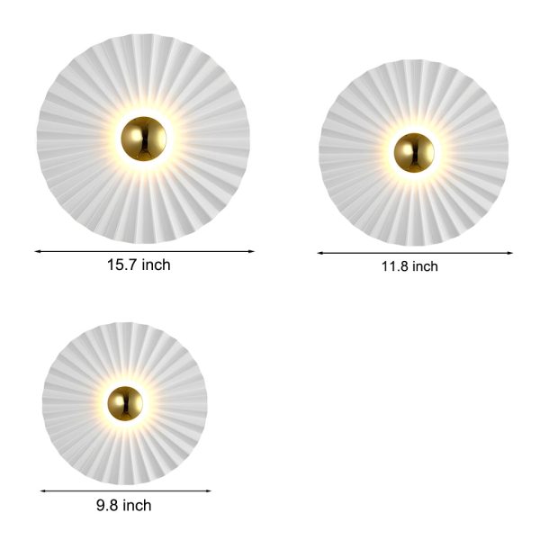 Lotus Leaf Round Pleated LED Creative White Modern Wall Lights Fixture - Image 8