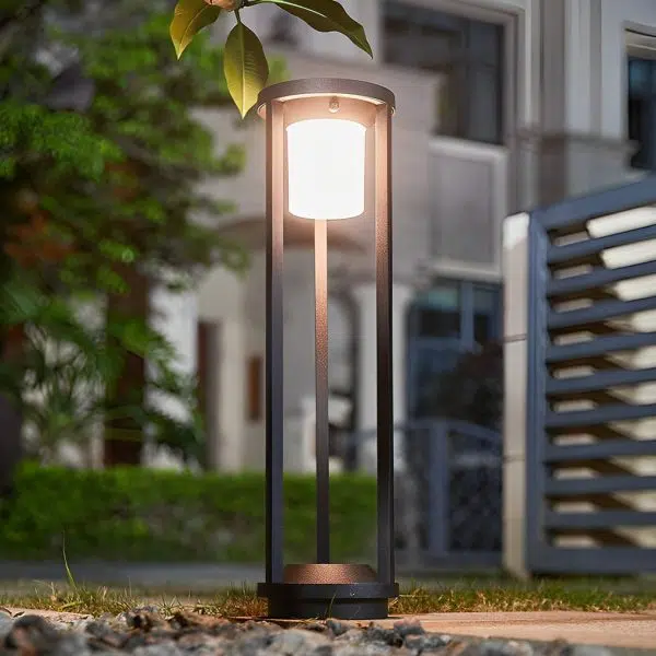 Adjustable Brightness LED Solar Path Lights Outdoor Black Modern Lawn Lamp - Image 3
